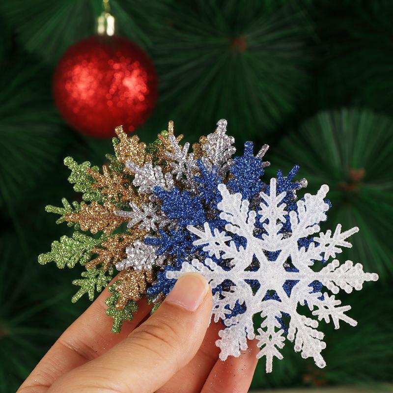 

12Pcs/Set 7.5cm Gold Snowflake for Xmas Charming White Christmas Tree Decor Xmas Party Christmas Ornaments Home Decor