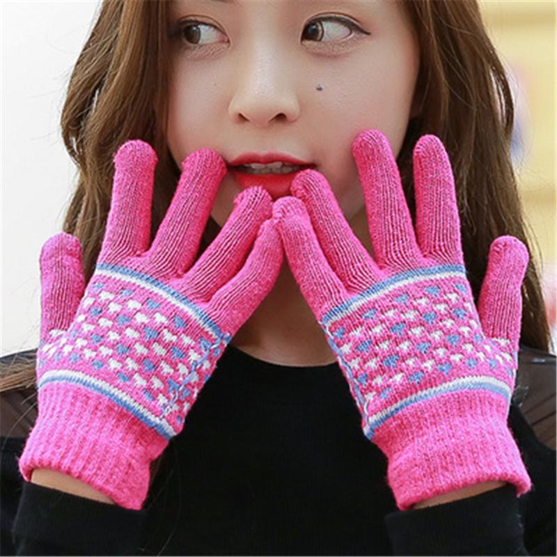 

New Ladies Fashion Cycling Warm Knit all-finger gloves JT-0133