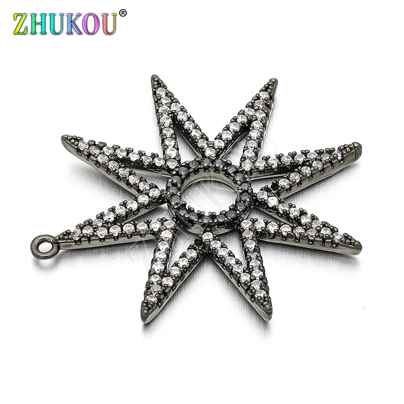 

35*37mm Fashion Inlaid Cubic Zirconia Star Charms Pendants DIY Jewelry Bracelet Necklace Making, Hole: 1.3mm, Model: VD66