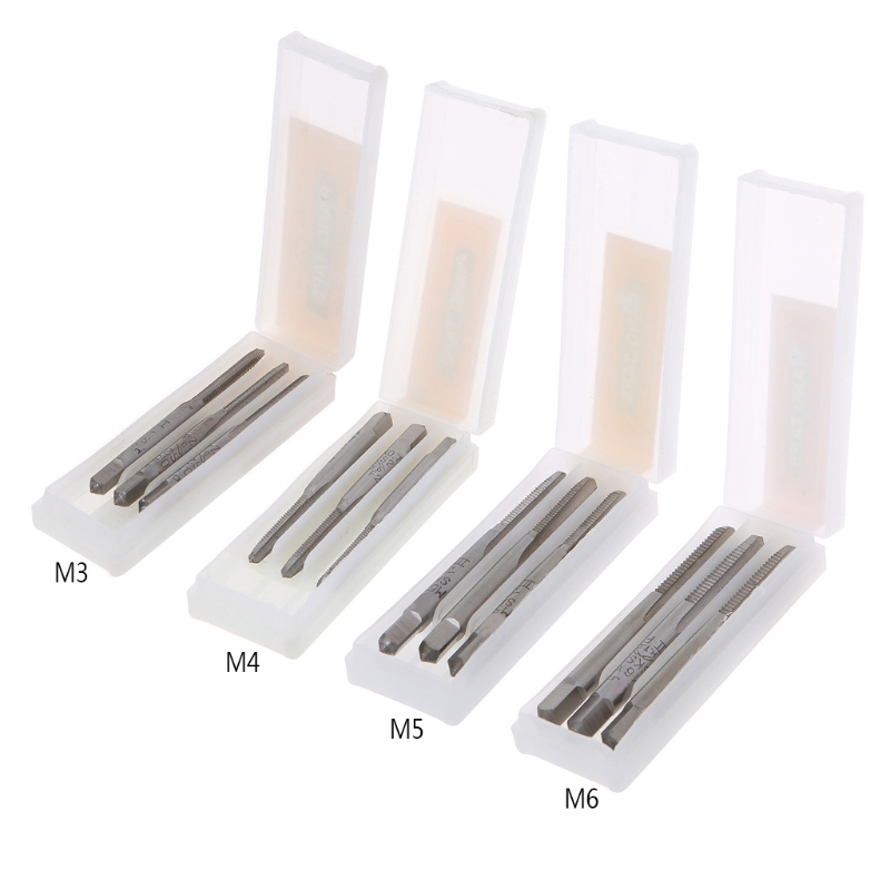 

3Pcs/Set M3/M4/M5/M6 HSS Machine Hand Screw Thread Metric Plug Tap