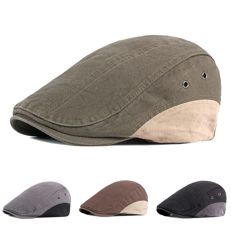 

Cotton Men's Camouflage Beret Men's Baseball Cap Breathable Wild Embroidery High-quality Sunscreen Hat, Black