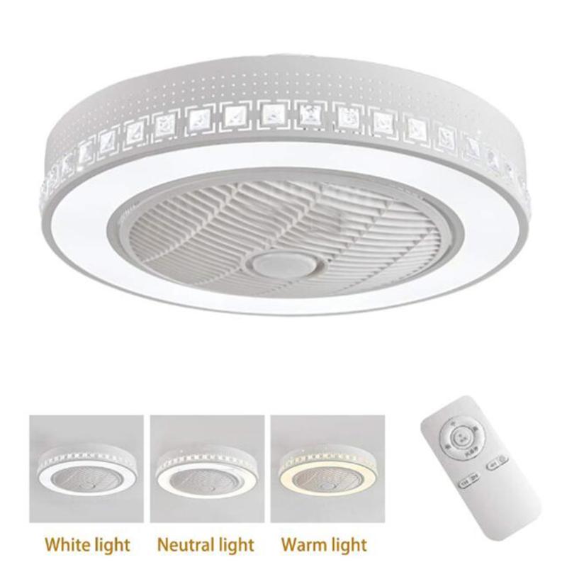 

55cm LED ceiling fan lamp fans with lights remote control room 2835 chip 36w three color change 2400lm lighting circular round