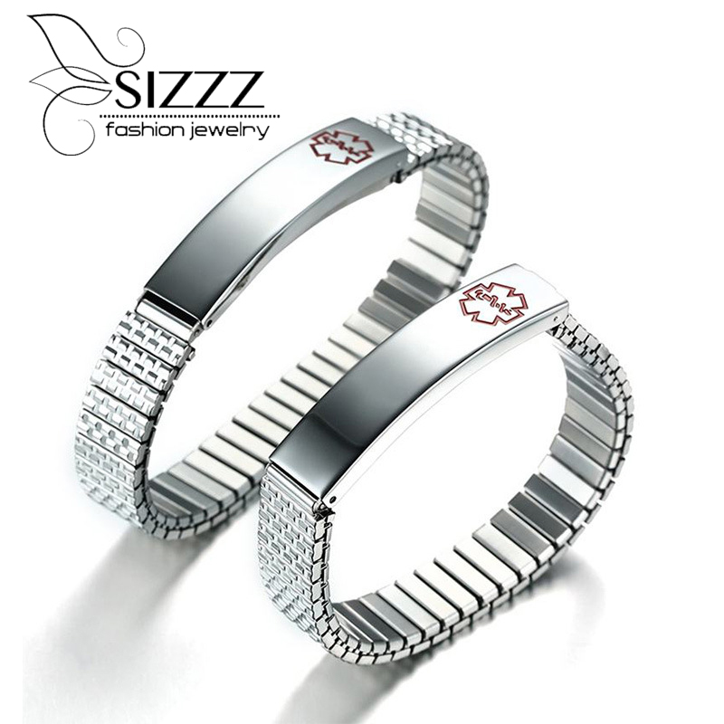 

Stainless steel sign bent card can be opened Bracelets For Women/Men