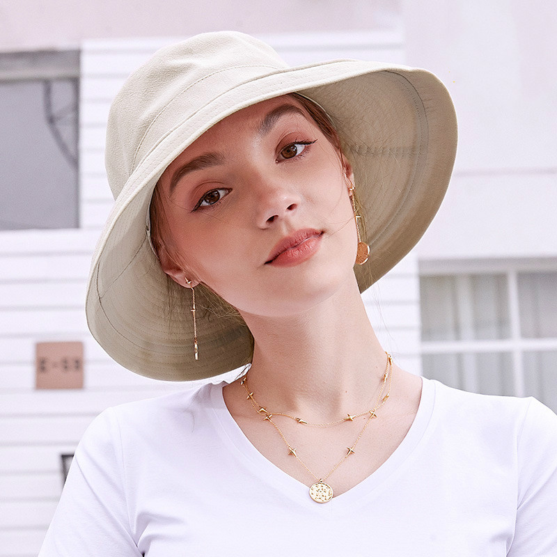 

Folding Adjustable Sun Hat Female Summer Anti-ultraviolet Sun Protection Sunscreen Cap Korean Japanese Beach Visor Caps H6619, White