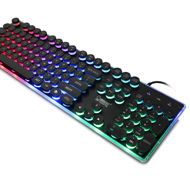 

Wired Keyboard 104 Keys 3 Backlit Color Multimedia Ergonomic Keyboard for Laptop PC JR Deals