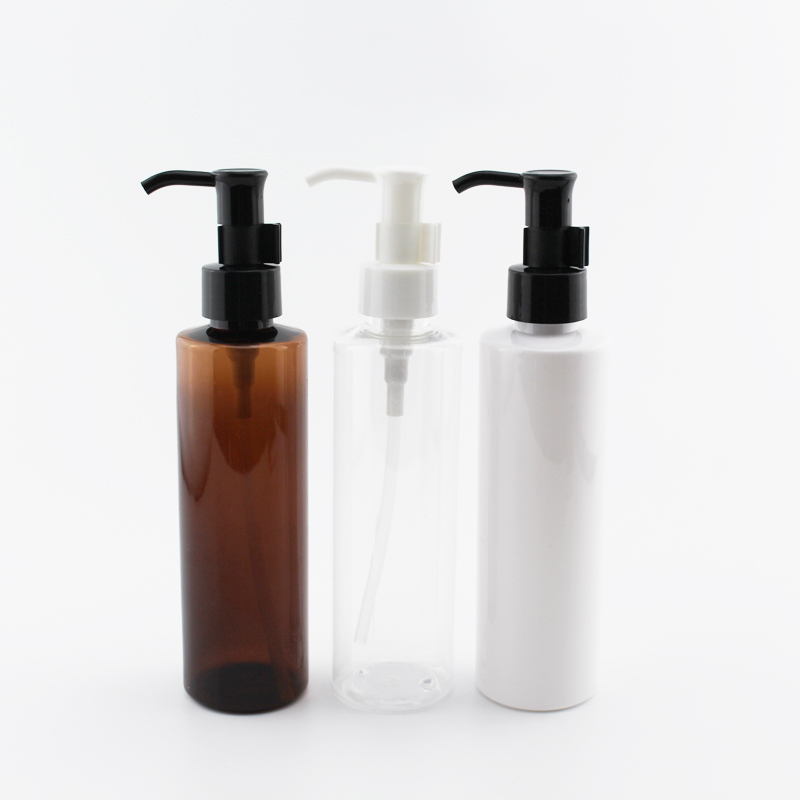 

200ml 12Pcs Colored PET Oil Pump Bottle Wholesale Refillable Palstic Cosmetic Container Used For Essential Oil Body Lotion Toner