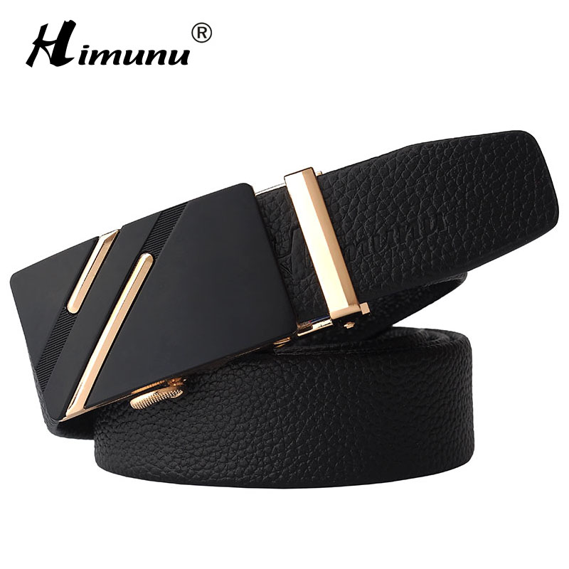 

HIMUNU] Fashion Cowhide Men Belt Quality Luxury Designer Belts For Men Metal Buckles Brand Belt Man Teenager ZJ04, Black