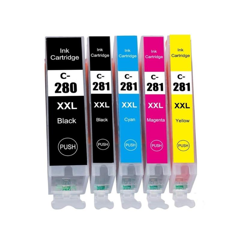 

280XXL 281XXL Ink Cartridge Replacement for Canon PGI-280XXL CLI-281XXL PGI 280 XXL CLI 281 XXL 5-PACK PGBK/BK/C/M/Y