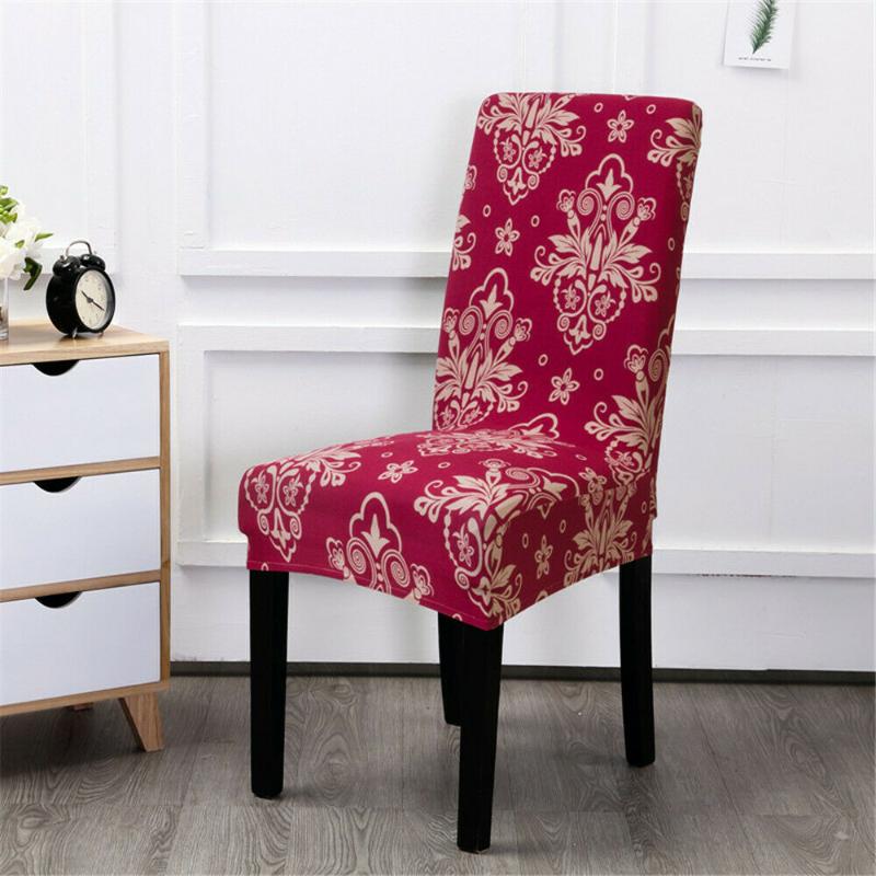 

Chair Covers Spandex Elastic Printing Dining Slipcover Modern Removable Anti-dirty Kitchen Seat Case Stretch Cover For Banquet
