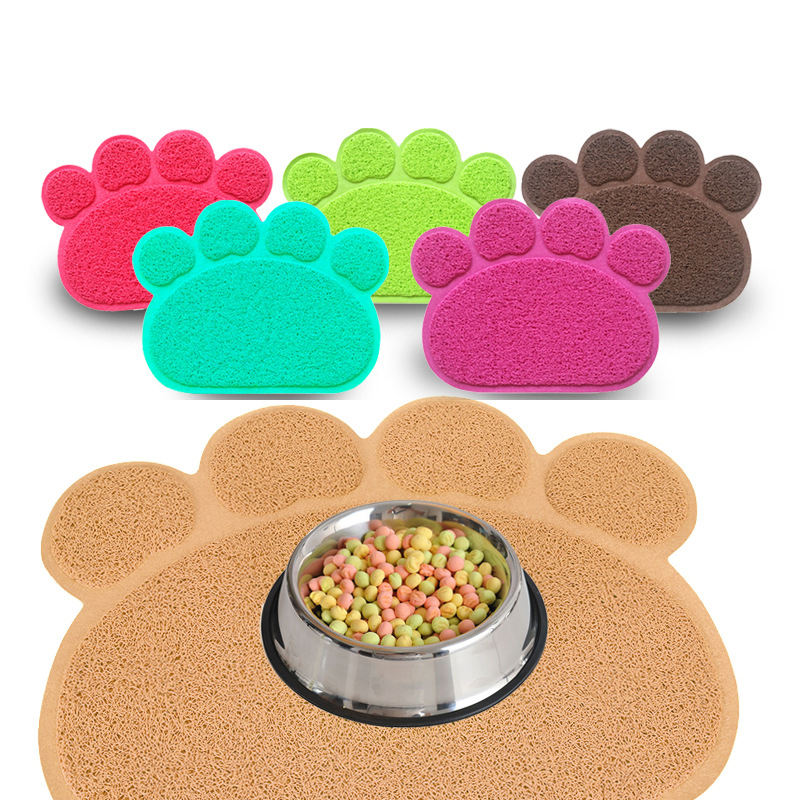 

Print Dog Cat Litter Mat Puppy Kitty Dish Feeding Bowl Placemat Tray Tidy Easy Cleaning Sleeping Pad