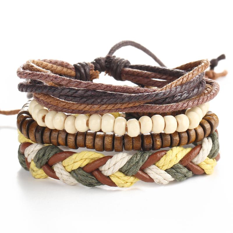 

New European and American Colorful Braided Adjustable Friendship Handmade Multi-layer Beaded National Style Bracelet