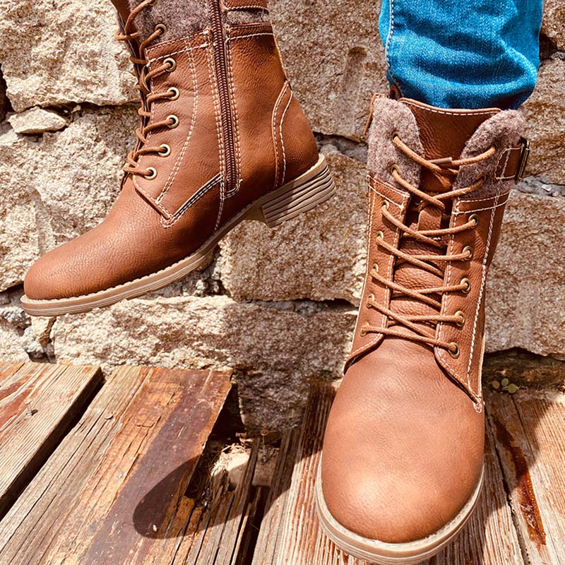 

Lace up Woman Shoes Fashion Short Boots Ladies Dropshipping Female Footwear Women's Ankle Boots Winter Vintage Motorcycle, Black