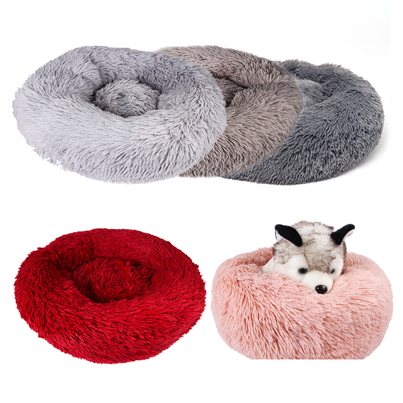 

Round Plush Cat Bed House Cat Mat Winter Warm Sleeping Cats Nest Soft Long Plush Best Pet Dog Bed Pet Products Cushion