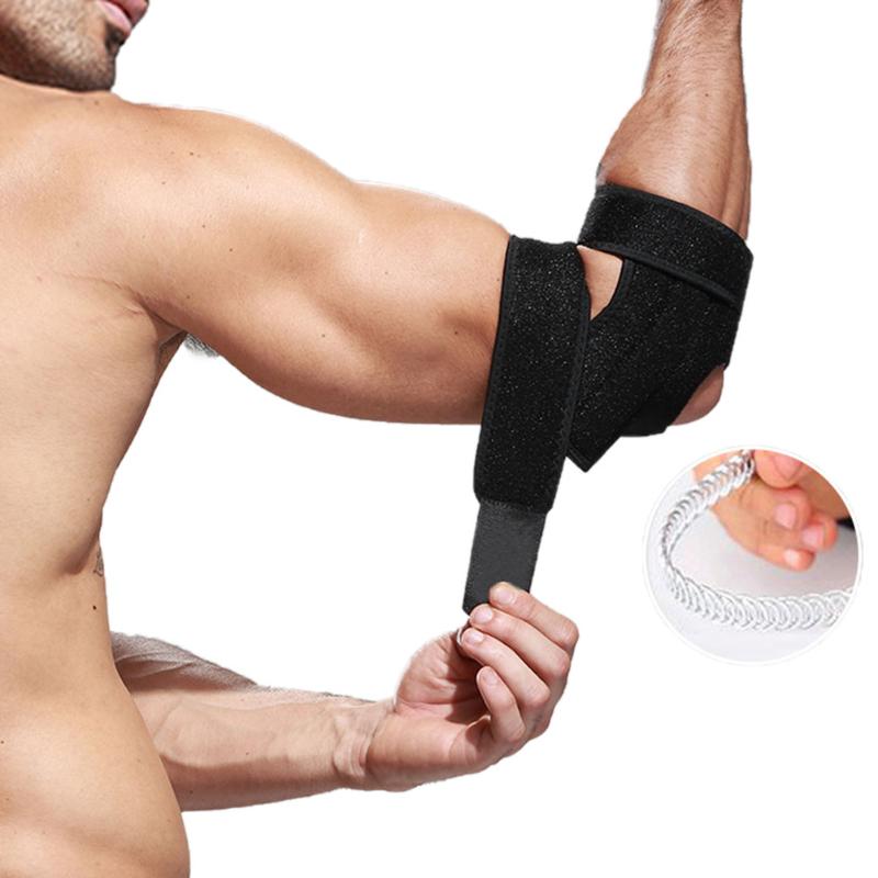 

Adjustable Compressed Neoprene Elbow Brace Elbow Support Arm Strap Tennis Brace Support Almost Any Sports Basketball #20, Black