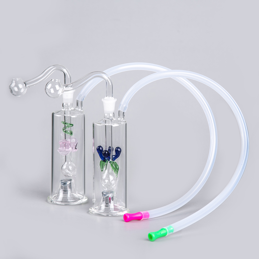 

New 7 Inch Glass Water Bongs Dab Rig with 10mm Female Downstem 10mm Male Bowl Thick Recycler Beaker Bong for Water Smoking FY2311