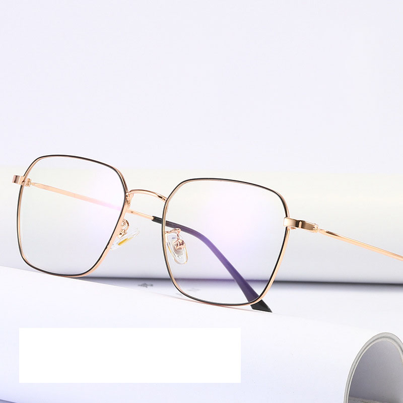 

Anti Blue Light Women Men Eyewear Frame Square Myopia Frames Spectacles Frames Ladies Transparent Optical Eye Glasses Metal Full