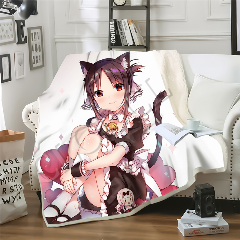

CLOOCL Factory Wholesale Anime Kaguya Sama Love Is War Blankets 3D Print Double Layer Sherpa Blanket on Bed Home Textiles Dreamlike Style