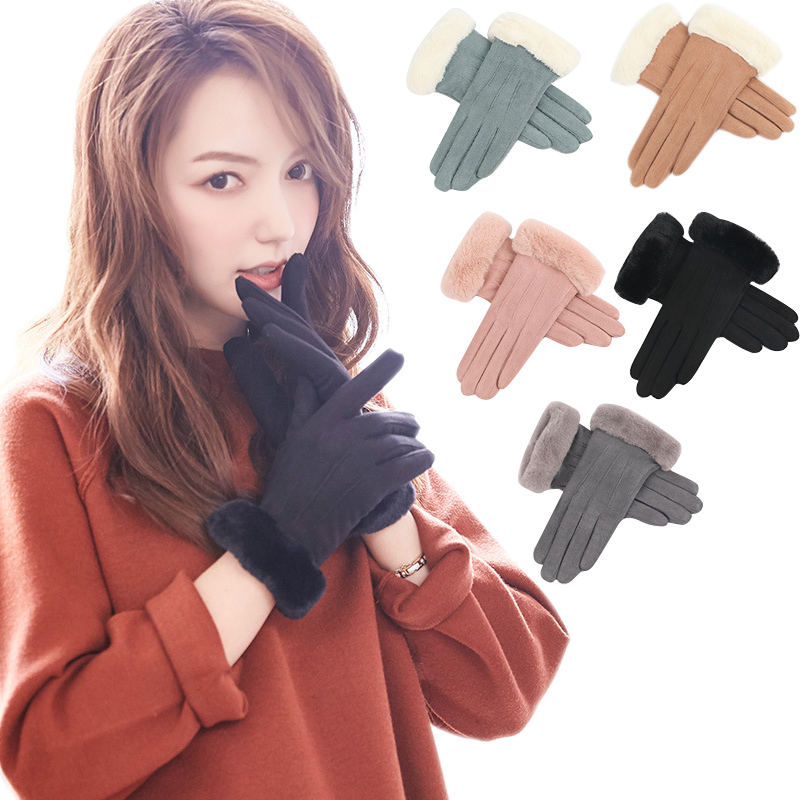 

Newest Fashion Women Gloves Winter Thermal Warm Full Finger Touching Screen Mittens Velvet Gloves