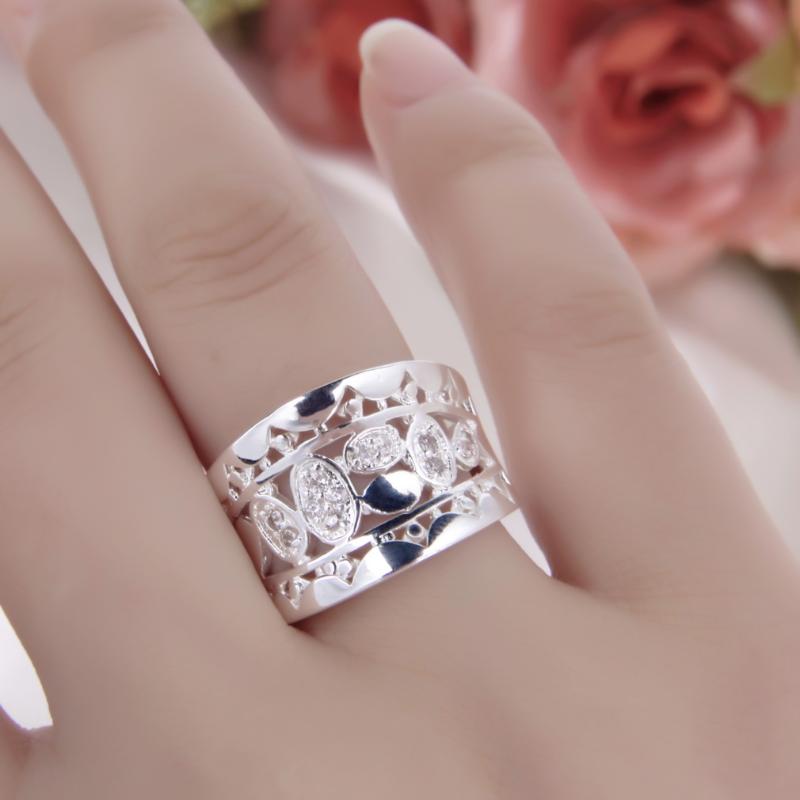 

Silver Color Jewelry Simple Ring Jewelry Men's Ladies Ring Party Entertainment Hip Hop Accessories Gift Wholesale New