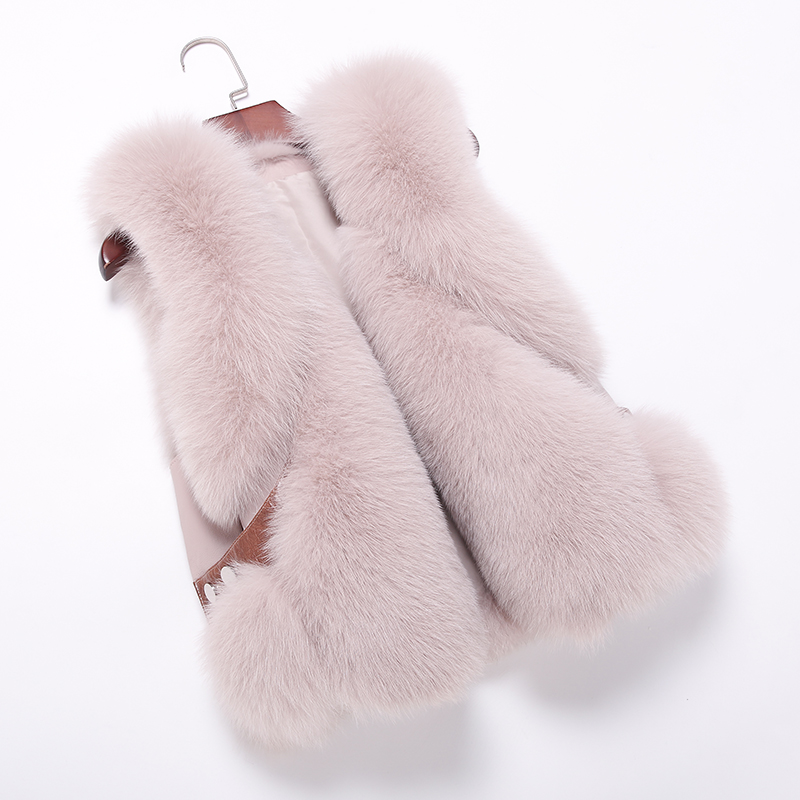 

Women 2020 Winter New Natural Fur Vest Female Fashion Short Warm Fur Outwears Ladies V-Neck Slim Sleeveless Overcoats V138, Tanfense