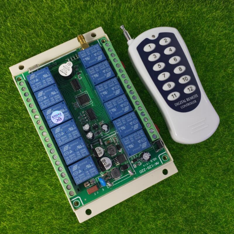 

AC DC 12V 24V 48V 10A 12 channel RF Wireless Remote Control light switch Industrial/farm power on/off 100m