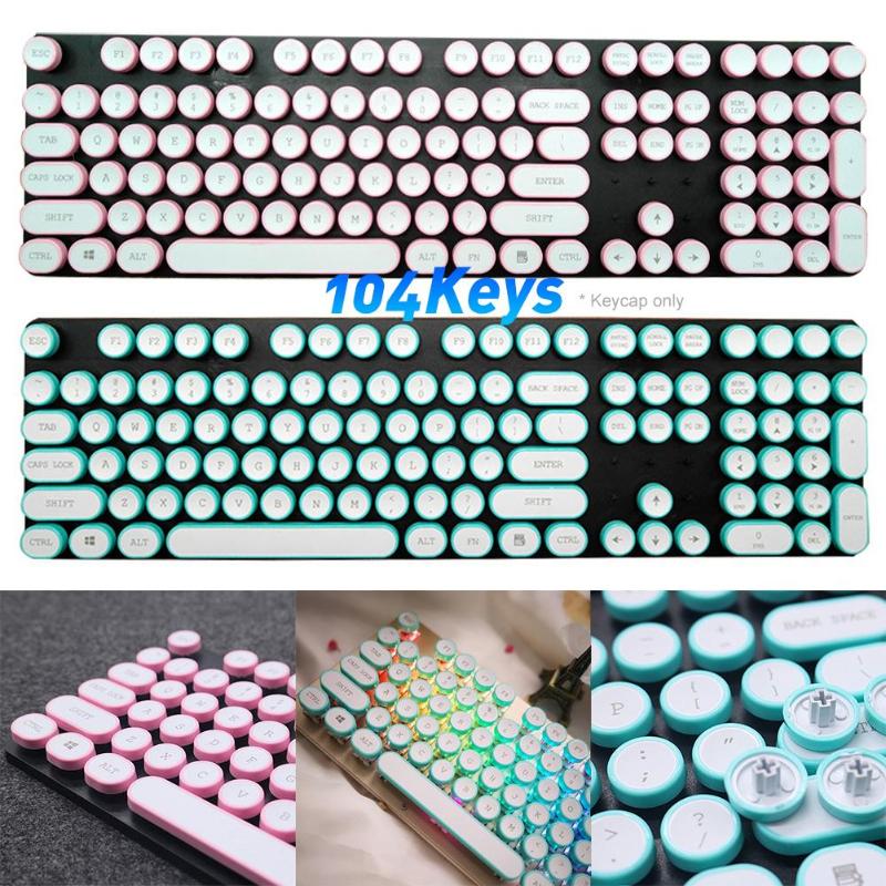 

104Pcs/Set ABS Clear Round Backlight Mechanical Keyboard Key Caps Replacementfor Cherry MX Mechanical Keyboard Keycap/Blue/Red