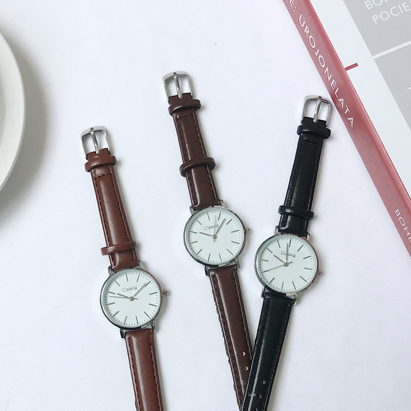 

Wristwatches Leather Watch Women Fashion Ultra-thin Quartz Wrist Ladies Dress Vintage Silver Clock 32mm, Ycs00061b