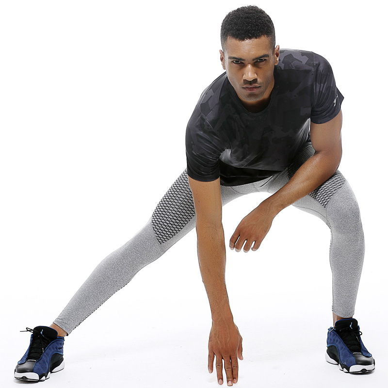 

Uabrav Men Casual Quick Dry Running Fitness Clothes Basketball Short-Sleeved Elastic Athletic Tshirt Breathable Sweat-Absorbent, White