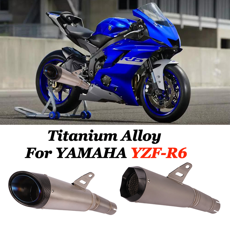 

Slip On For YZF-R6 2020 2006-2020 Motorcycle Titanium Alloy Exhaust Pipe Mid Pipe Carbon Escape Moto Muffler DB Killer