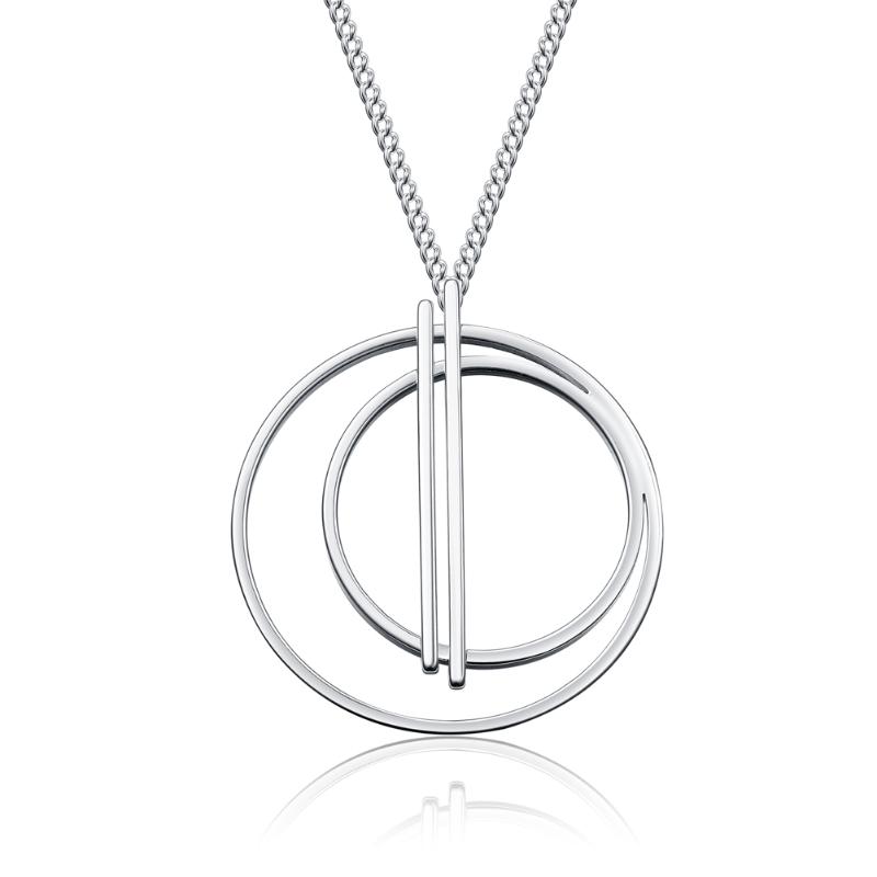 

Fashion double circle pendant necklace geometric pendant necklace simple jewelry wholesale
