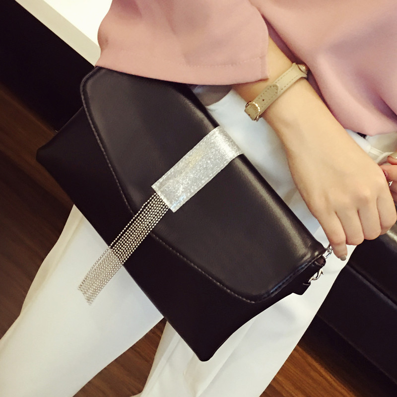 

women 2020 new summer handbag women soft PU leather European American fashion Tassel Bag, Black