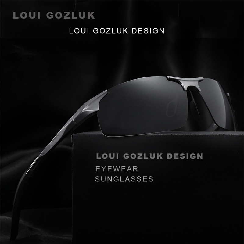 

Hot Sale men's aluminum-magnesium car drivers Half-frame goggles anti-glare sunglasses Polarized Driving Gozluk erkek