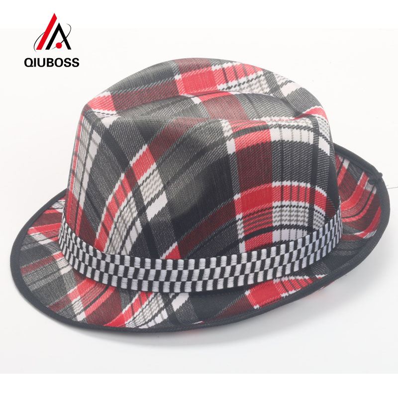 

2020 Summer Paper Polyester Short Roll Brim Jazz Hat Women Plaid Decor Bowler Hats Men Panama Beach Cap Parent-child Hat, Orange