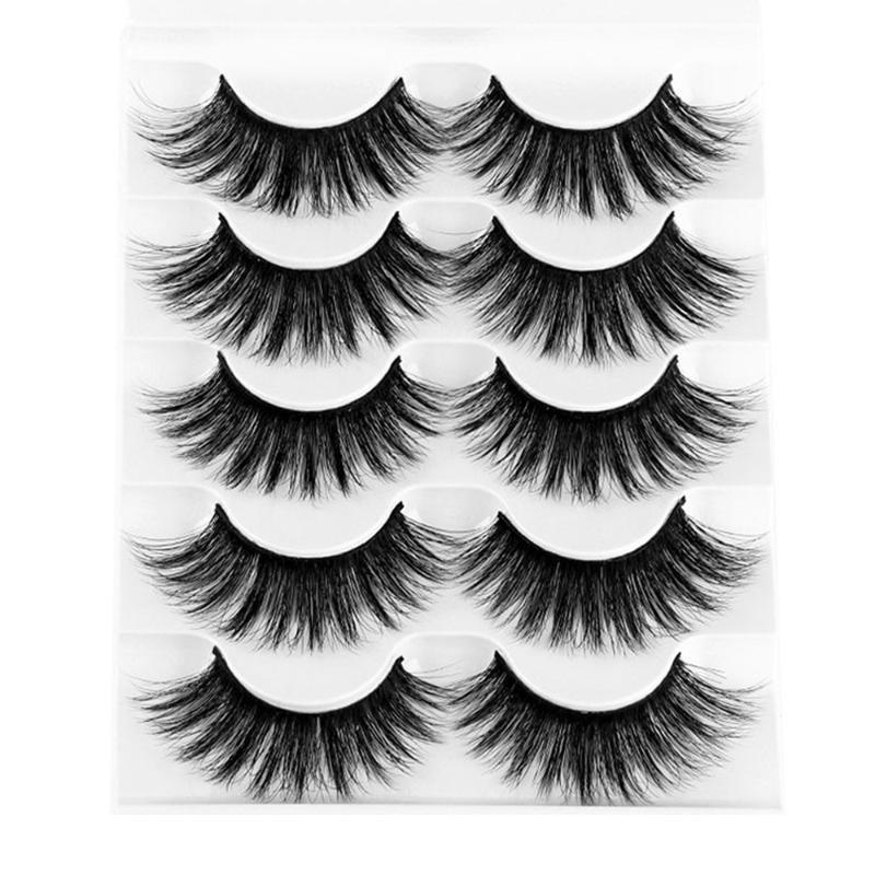 

5 Pairs 3D Faux Mink Hair False Eyelashes Fluffy Wispy Thick Crisscross Lashes Cruelty-free Fake Eyelash Natural Handmade Lashes