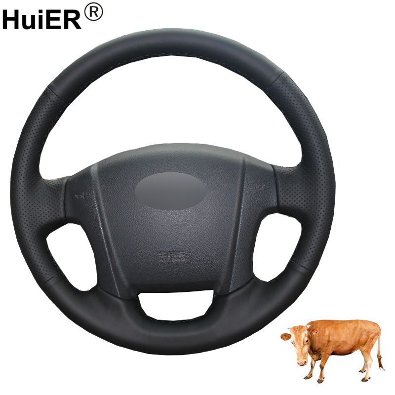 

Hand Sewing Car Steering Wheel Cover Top Cow Leather For Kia Sportage 2 2005 2006 2007 2008 2009 2010 Stuurhoes Funda Volante