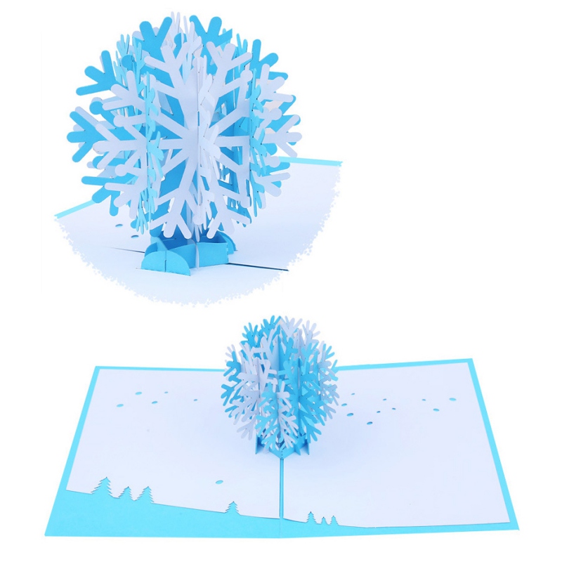 

Snowflake Design 3D Popup Christmas Cards Winter Festival Greeting Card