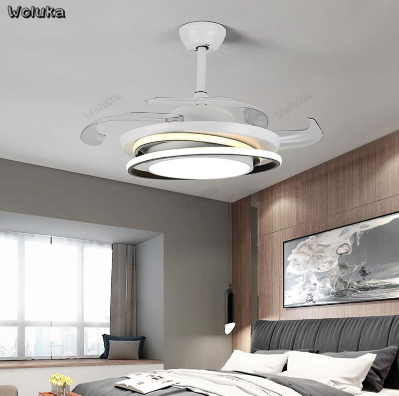 

Nordic modern living room dining room bedroom side illuminated remote control LED ceiling lamp with fan chandeliers CD50 W07