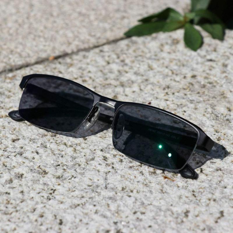 

Vintage Square Metal Half Frame Fashion Ultralight Sun Photochromic Unisex Reading Glasses uv400 with box FML