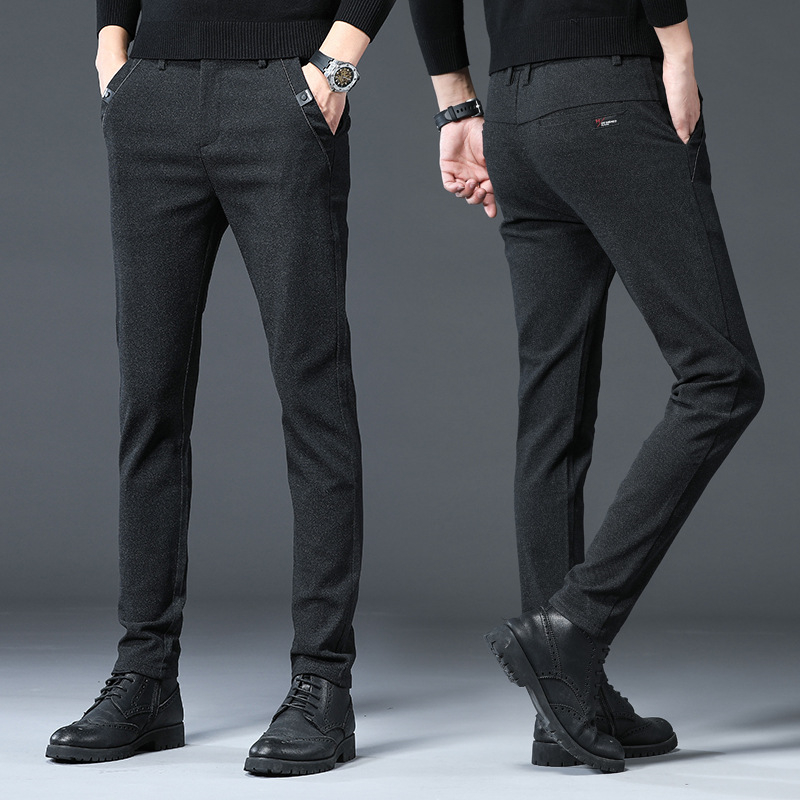 

2020 Autumn High Quality Pants Men Fashion Smart Casual Pants Men Straight Business Suit Trousers Brand Mens Size 38,1956, Black