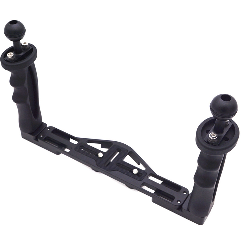

Dual Handheld Stabilizer Diving Underwater Camera Housings Tray/Grip Waterproof With Double Handle For e Port Waterproof Case