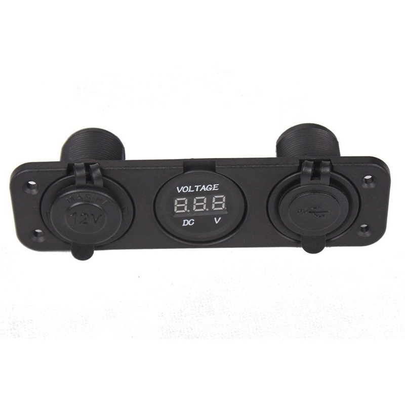 

Triple 3.1 Amp USB Charger + Voltmeter +12 V Socket Panel Marine Outlet Jack