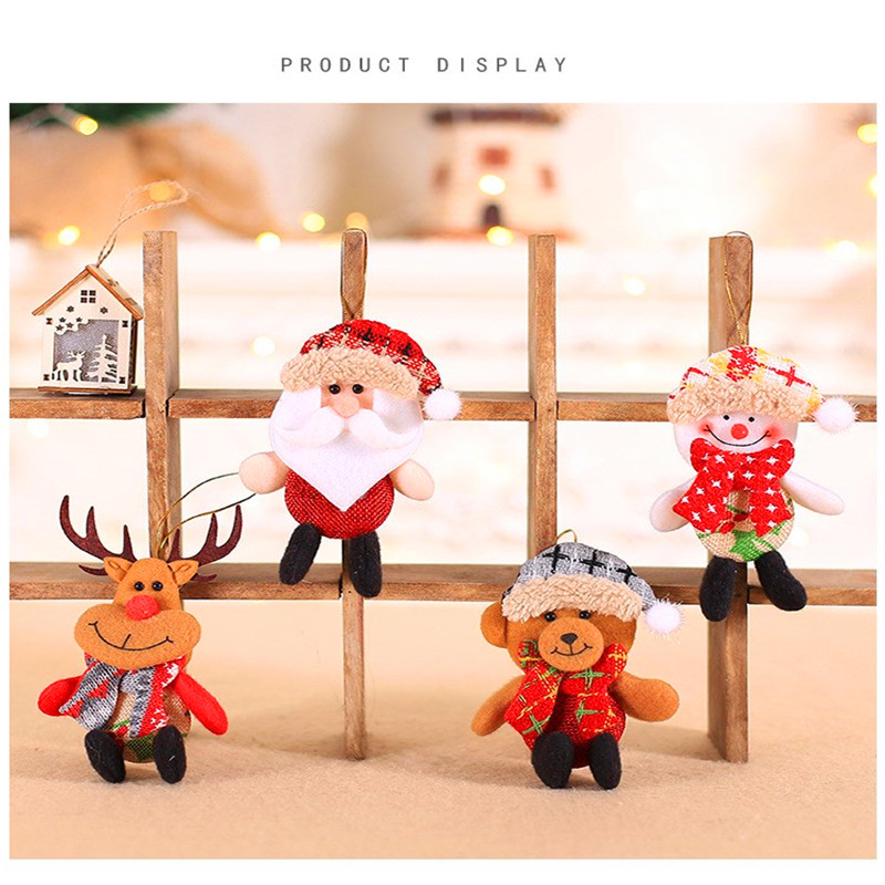 

Christmas Cartoon Doll DIY House Snowflake Plaid Doll Christmas Tree Decorations Gift Santa Snowman Elk Home Decor HAH