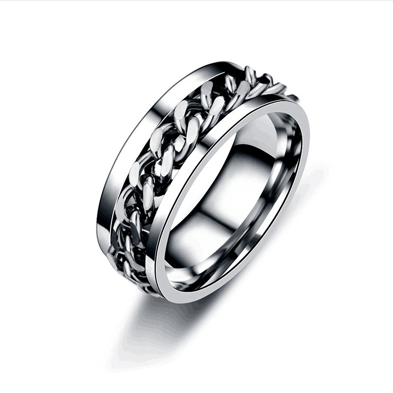

Ring Male Chain Turns Ring Trend Open Bottle Male Punk Style Cool Metal Multicolor