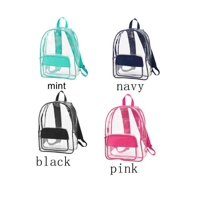 

8pcs/lot personalize wholesale clear transparent PVC backpack kids school bag waterproof stadium clear backpack