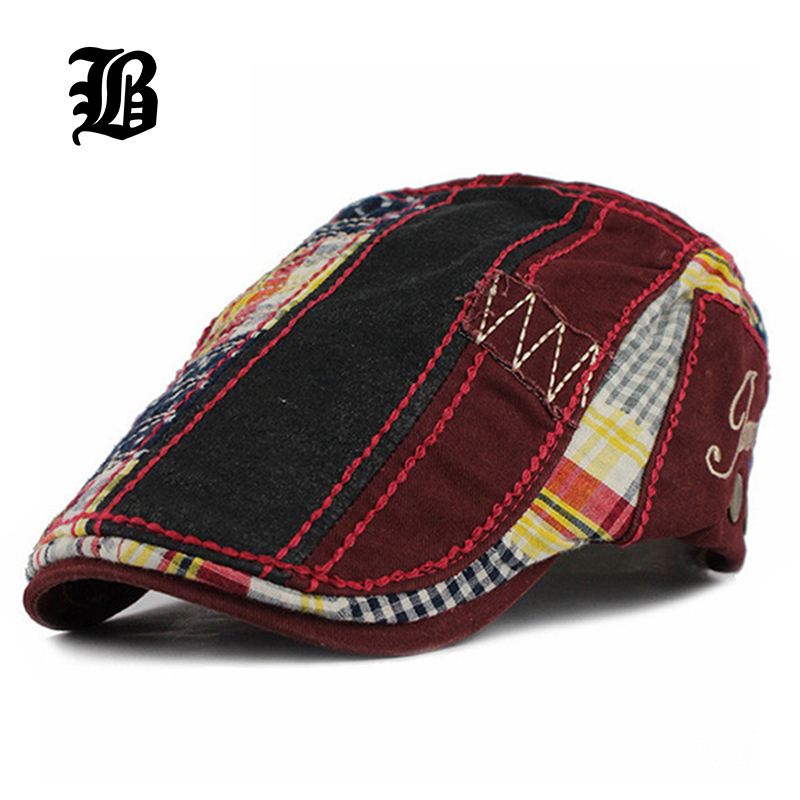 

FLB] Wholesale Patchwork Beret Hat Casquette Cotton Hats For Men And Women Fitted Visors Sun Hat Gorras Flat Caps Adjustable, Red