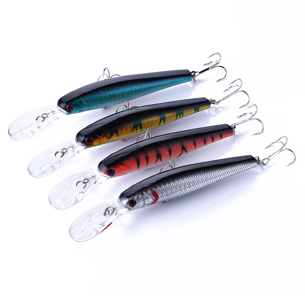 

Crankbaits Fishing Lure Bait trackle Floating trout Minnow 4 color 12.5CM 14G 4# hook 125MM Top Quality 69pcs free shipping