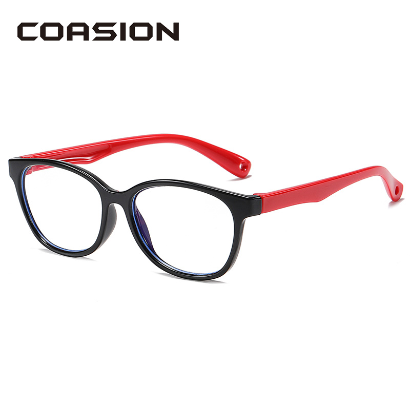 

COASION Blue Light Blocking Glasses Kids TR90 Flexible Frame Computer Gaming TV Glasses for Boys & Girls Age 3-12 UV400 CA506