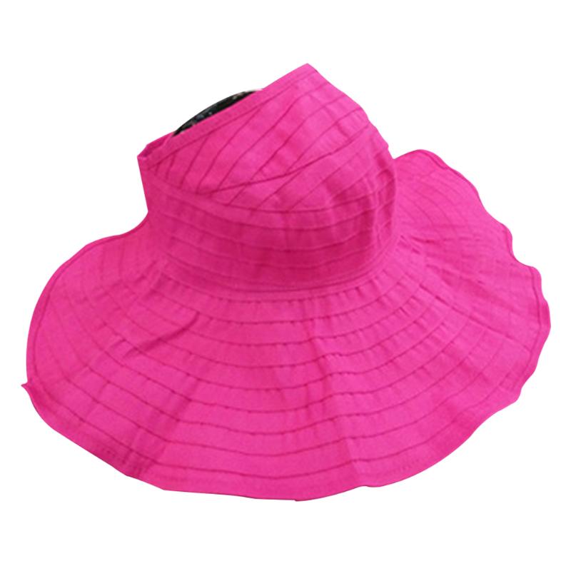 

Casual Visor Summer Caps Seaside Sun Hat Wide Brim Ladies Travel Foldable Cotton Outdoor Floppy Bowknot Beach, White