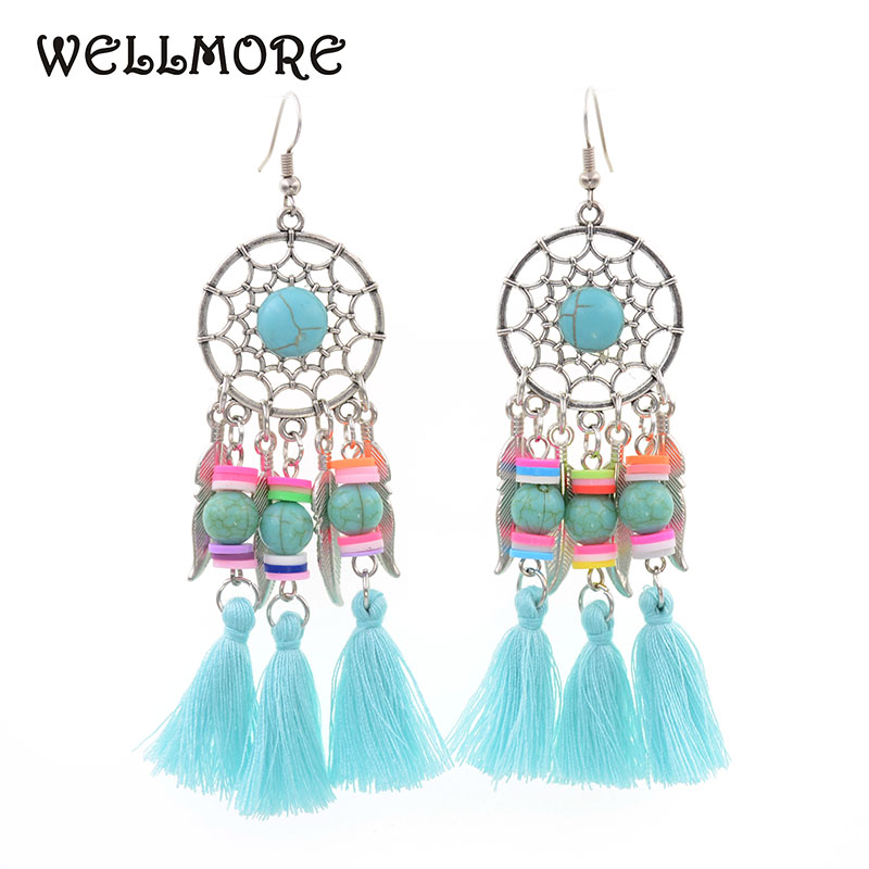 

WELLMORE new fashion tassel earrings 5 colors tassel earrings for women jewelry wholesale E171015-5