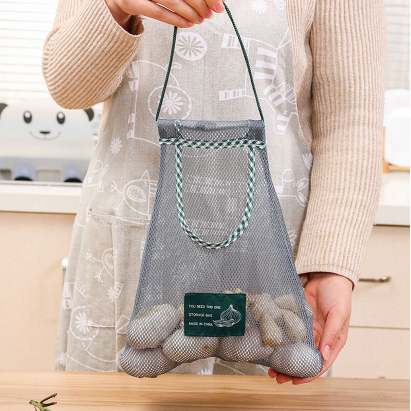 

Kitchen Onion Breathable Reusable Mesh Bags Net Bag Multi-Purpose Breathable Fruit And Vegetable Wall Hanging Storage